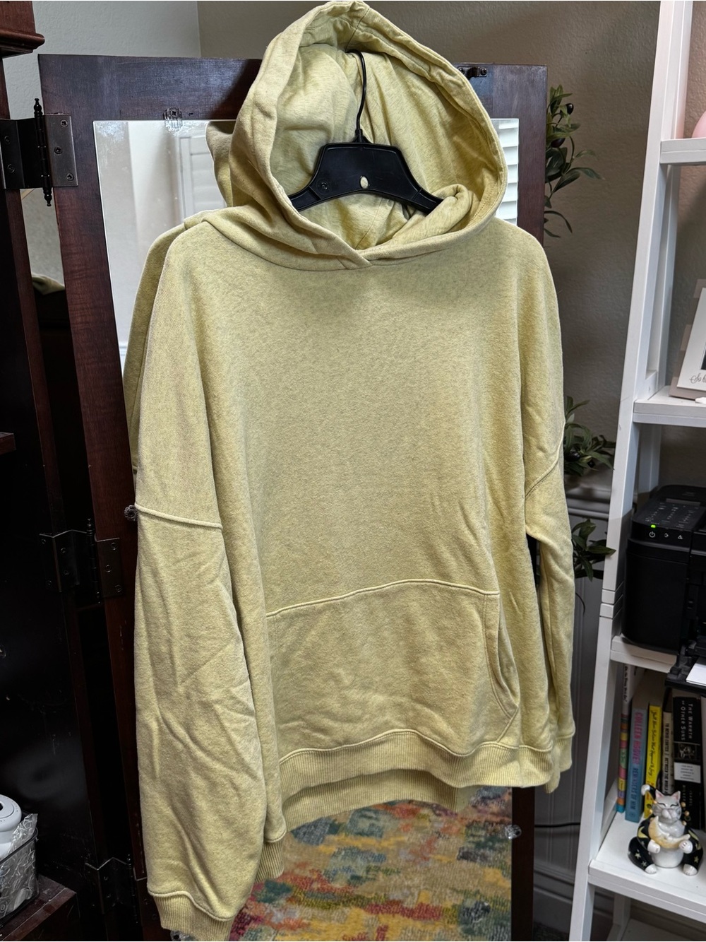 American Eagle Hooded Pullover Sweatshirt - light heathered yellow, L